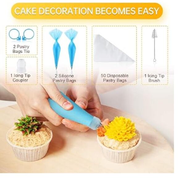 85PCs Cake Decorating Kit for Beginner with Turntable, Icing Tips & Guide - Picture 6 of 8
